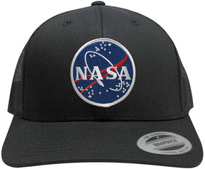 Flexfit NASA Meatball Embroidered Iron On Patch Snapback Trucker Mesh Cap