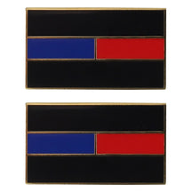Armycrew Metallic Thin Blue Thin Red Dual Line Badge Lapel Pins 2 Pack Set