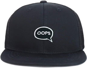 Armycrew Youth Kid's Oops Patch Flat Bill Mesh Back Snapback Trucker Cap