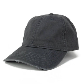 Armycrew Garment Washed Low Profile Cotton Twill Frayed Bill Plain Adjustable Strap Cap