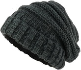 Armycrew Ladies Two Tone Oversized Cable Knit Beanie Hat