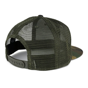 Armycrew USA American Flag Embroidered Patch Camo Snapback Mesh Cap - CAMO Olive