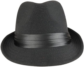 Armycrew Men's Wool Felt Fedora Hat with Satin Hat Band