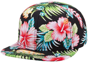 Armycrew Hawaiian Tropical Floral Pattern Square Flat Bill Snapback Cap