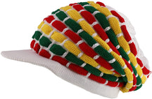 Armycrew Rasta RGY Ribbed Deep Crown Dreadlock Cotton Beanie Visored Hat