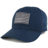 Armycrew USA Patriotic Black 2 American Flag Rubber Tactical Patch Adjustable Structured Operator Cap - ACU