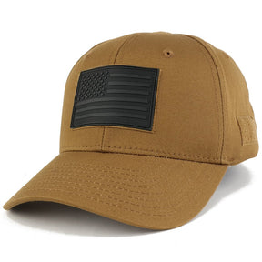 Armycrew US American Flag Black 3-D Rubber Tactical Patch with Adjustable Structured Operator Cap - ACU