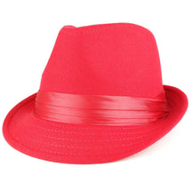 Armycrew Men's Wool Felt Fedora Hat with Satin Hat Band