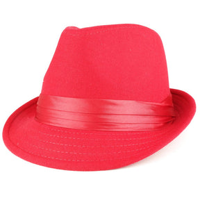 Armycrew Men's Wool Felt Fedora Hat with Satin Hat Band