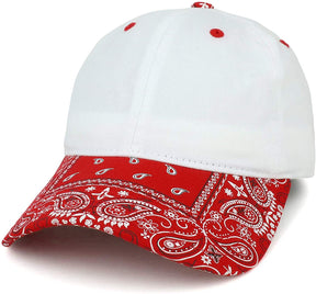 Armycrew Paisley Printed Bill Unstructured Cotton Baseball Cap