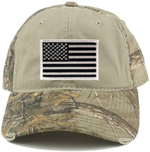 US American Flag Patch Mossy Oak Realtree Camo Adjustable Cap - Khaki
