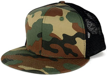 Armycrew Urban Camo Woodland 6 Panel Flat Bill Snapback Mesh Trucker Cap - BNB