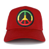 Rasta Peace Symbol Embroidered Iron on Circle Patch Ajustable Baseball Cap