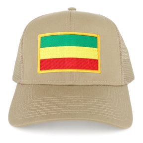 Green, Yellow and Red Rasta Flag Embroidered Iron on Patch Adjustable Trucker Cap