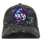 Armycrew NASA lnsignia Logo Patch Camouflage Structured Mesh Trucker Cap - NTG