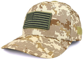 Armycrew USA Olive Flag Tactical Patch Strucutred Operator Baseball Cap