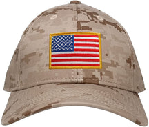 Low Profile US American Flag Patch Camo Cap - DES