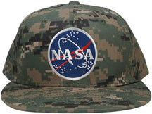 DECKY Digital Camo NASA Meatball Embroidered Iron Patch Logo Flat Bill Snapback Cap - ACU