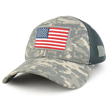US American Flag Original with Grey Border Embroidered Patch Low Crown Adjustable Tactical Mesh Cap