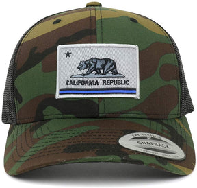 Armycrew California Thin Blue Line Flag Patch Mesh Trucker Cap