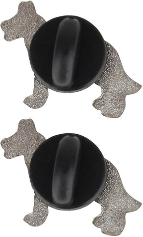 Armycrew Metallic German Shepherd Dog Badge Lapel Pins 2 Pack Set