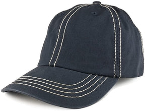 Armycrew Plain Contrast Stitch Low Profile Washed Cotton Baseball Hat
