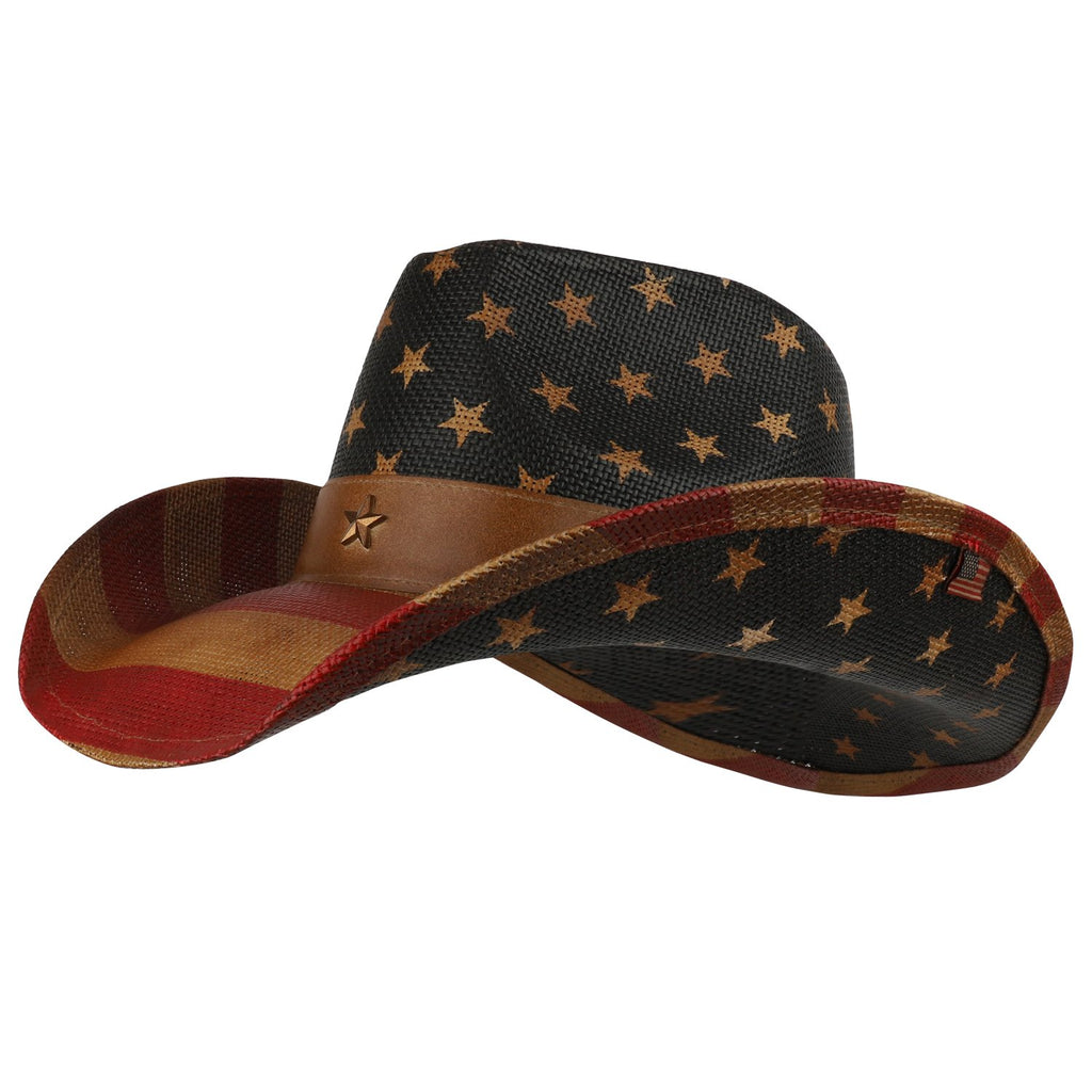 Armycrew Vintage American Flag Western Paper Straw Cowboy  display picture 2