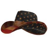 Armycrew Vintage American Flag Western Paper Straw Cowboy Cowgirl Hat