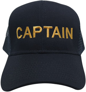 CAPTAIN Embroidered 6 Panel Trucker Mesh Baseball Cap