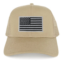 Armycrew XXL Oversize Black Grey USA Flag Patch Mesh Back Trucker Baseball Cap