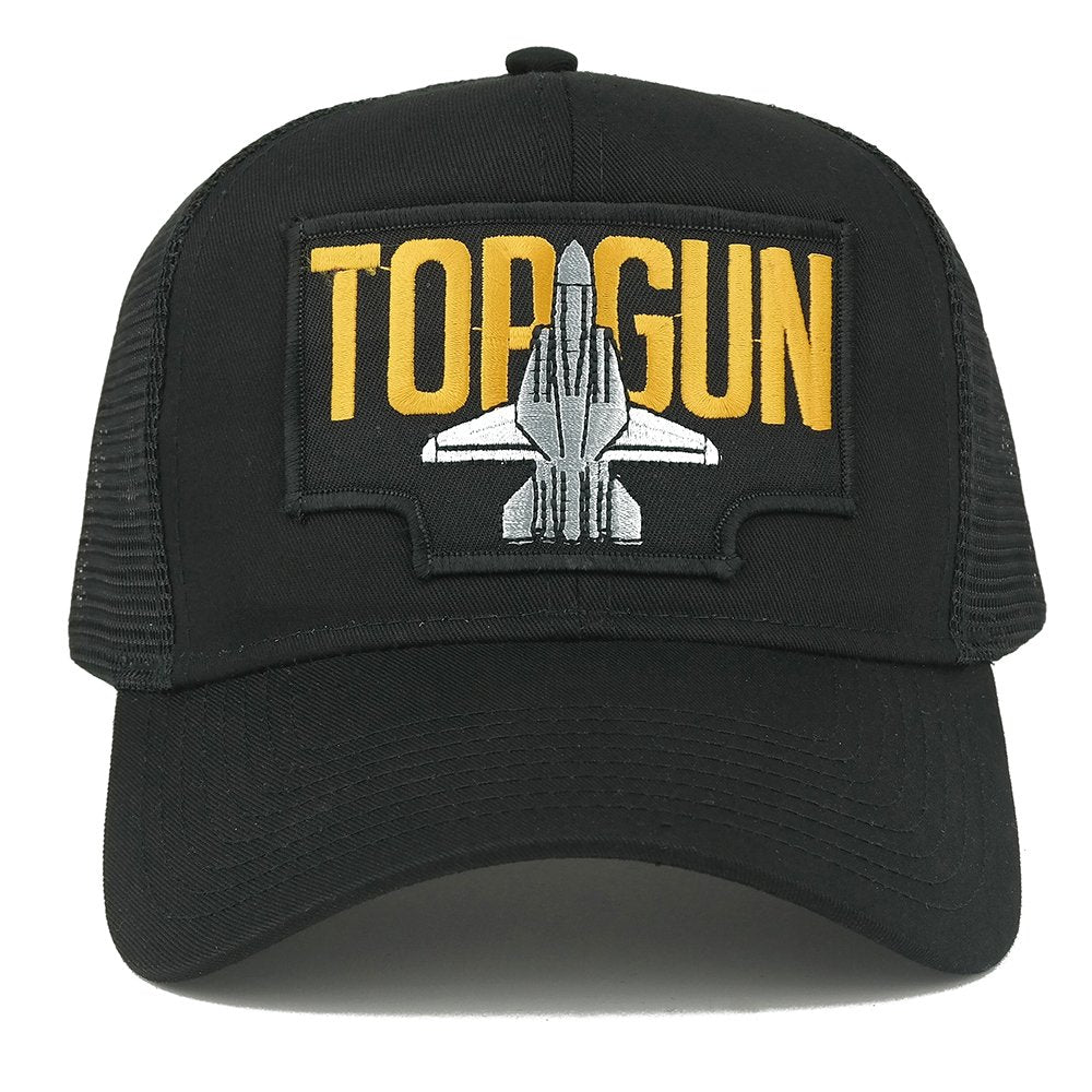 Top Gun Us Navy Jet Embroidered Iron On Patch Adjustable Mesh Trucker Cap