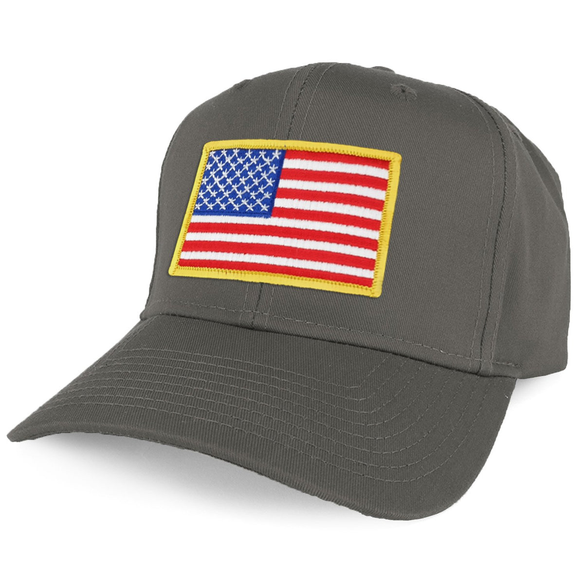 Armycrew XXL Oversize Yellow USA American Flag Patch Solid Baseball Cap