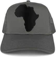 Solid Black Africa Map Embroidered Iron on Patch Adjustable Trucker Mesh Cap