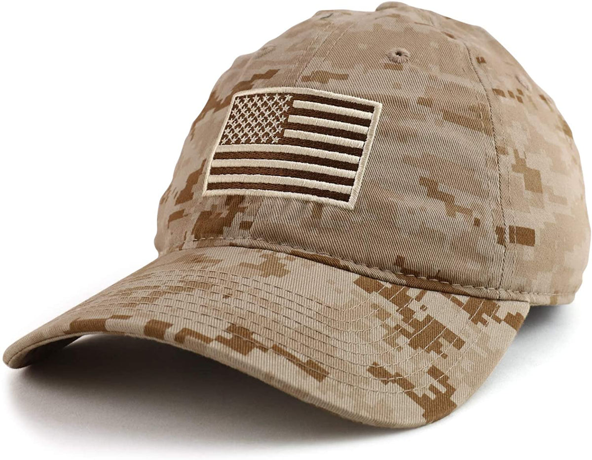 Rapid Dominance American Flag Embroidered Washed Cotton Camo Cap