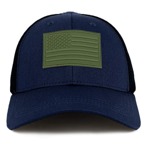 Armycrew US American Flag Olive Rubber 3D Tactical Patch Air Mesh Flex Cap