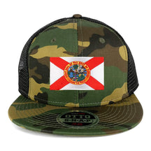 Armycrew Oversize XXL New Florida State Flag Patch Camo Mesh Snapback Cap - Camo Black