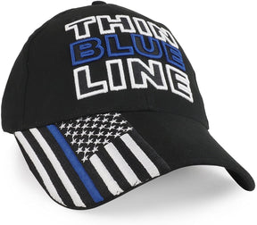 Armycrew Thin Blue Line Law Enforcement Embroidered Flag Bill Baseball Cap
