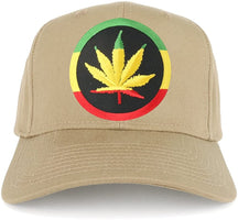 RGY Marijuana Leaf Rasta Circle Iron on Embroidered Patch Adjustable Baseball Cap
