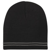 Two Tone Color Winter Short Stripe Beanie Hat