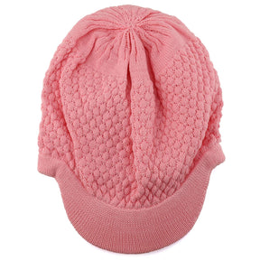 Armycrew Rastafarian Dreadlock Knit Oversized Slouch Cotton Visored Beanie - Pink