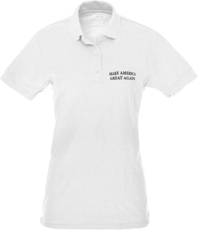 Ladies Donald Trump Make America Great Again Embroidered Cotton Polo Shirt