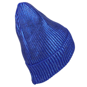Armycrew Wonder Woman Logo Embroidered Metallic Coated Long Cuff Beanie