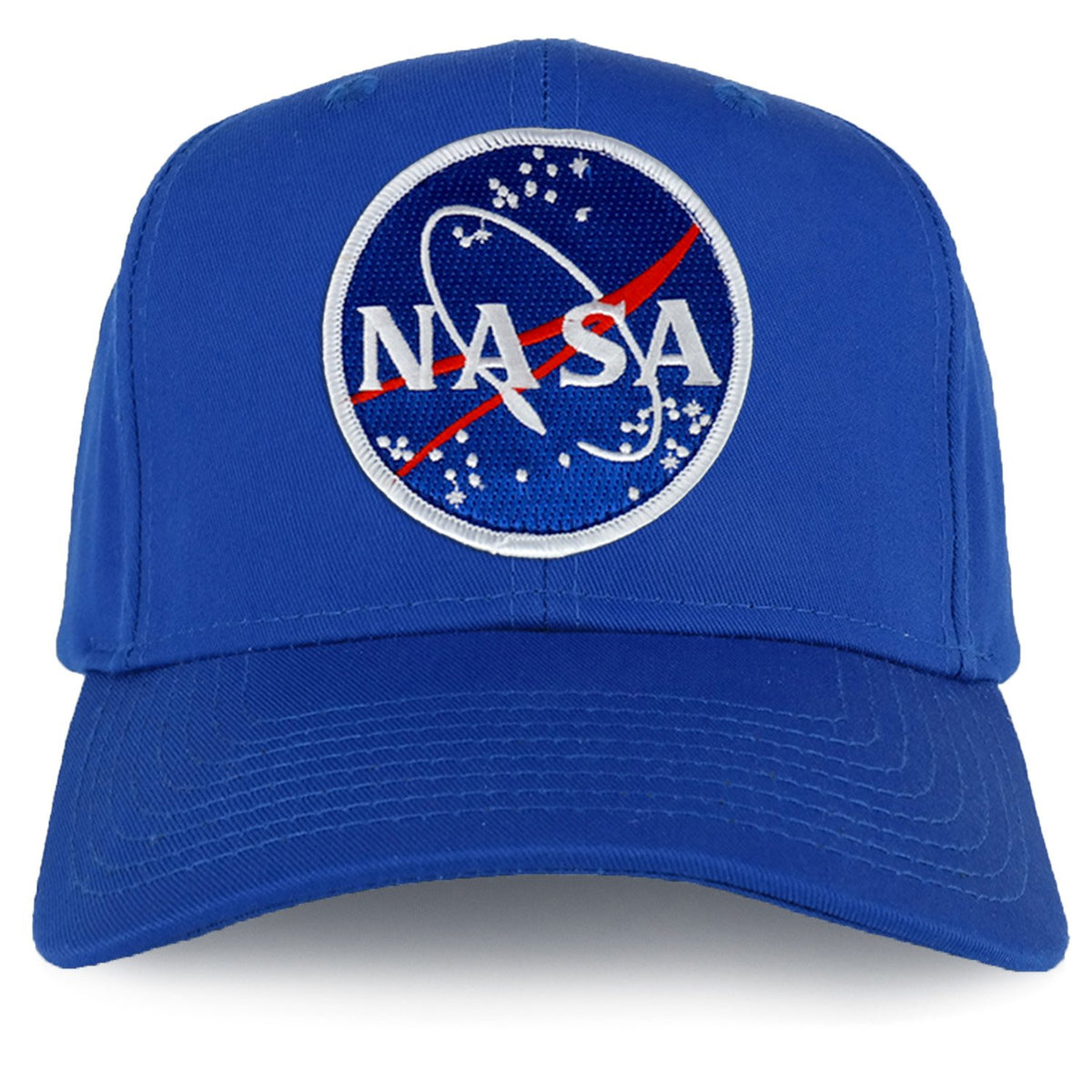 Armycrew XXL Oversize NASA Meatball Logo Iron On Patch Solid Baseball Cap - Black