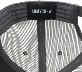 Armycrew Oversize XXL Black White USA Flag Patch Flatbill Mesh Snapback Cap