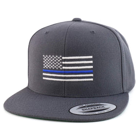 Armycrew Thin Blue Line TBL Embroidered Snapback Cap Fits Upto 2XL