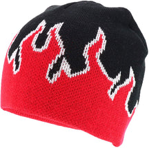Armycrew Kids Fire Flame Pattern Knitted Short Beanie Cap