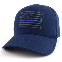 Rapid Dominance USA American Flag Embroidered 6 Panel Adjustable Operator Cap - Thin Blue Line