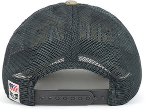 Armycrew USA Text 3D Embroidered Ripstop Trucker Mesh Back Cap - ACU
