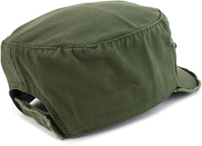 Armycrew Enzyme Washed Zippered Front Pockets Frayed Bill Army Cap - Olive