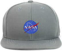 Armycrew Youth Kid Size Small NASA Insignia Patch Flat Bill Snapback Baseball Cap